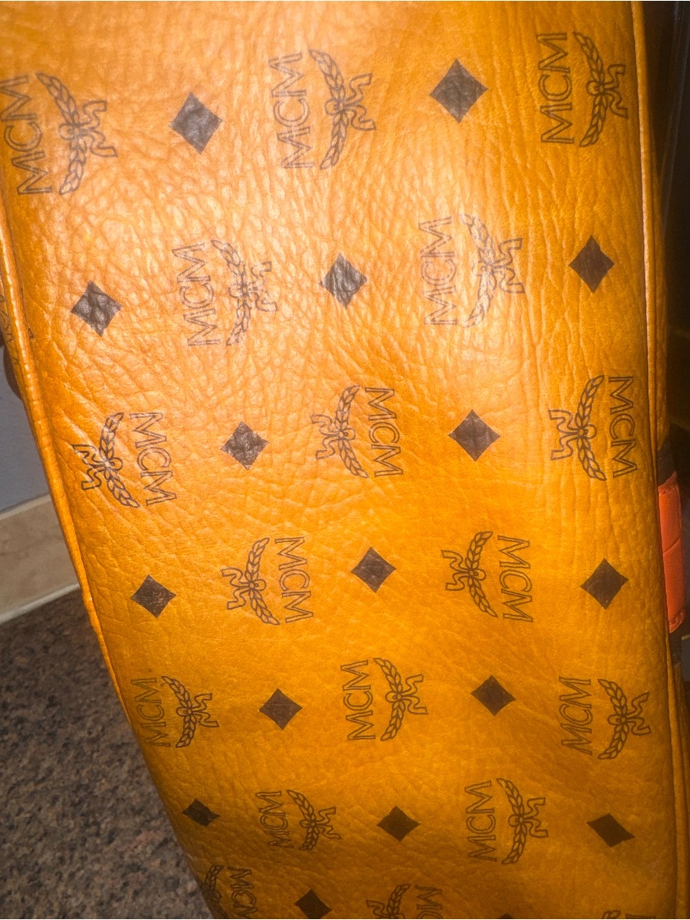 MCM limited edition Cognac Leather Logo Tote EUC - Picture 4 of 6